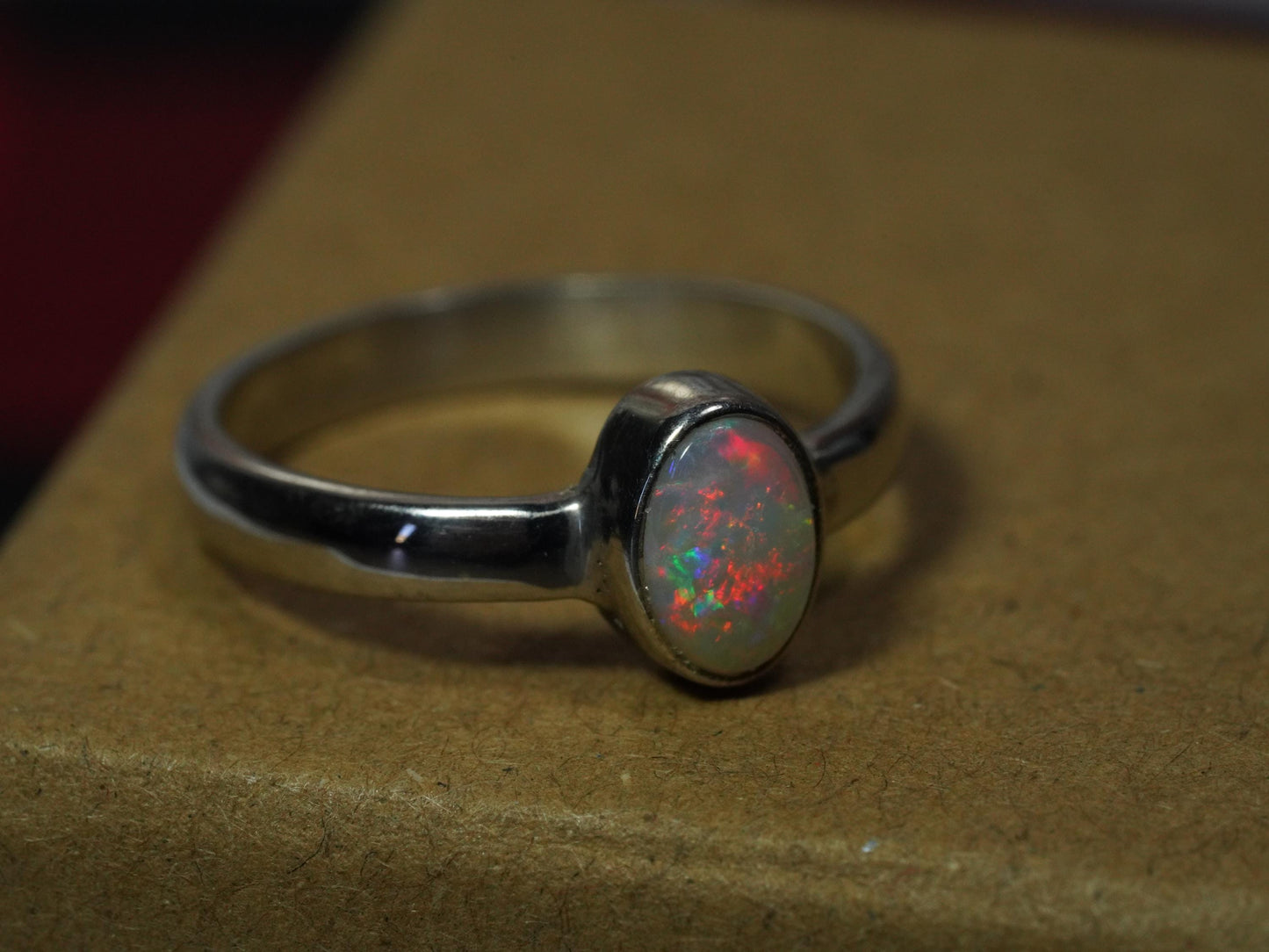 Australian Opal Ring | Sterling Silver | Size 6