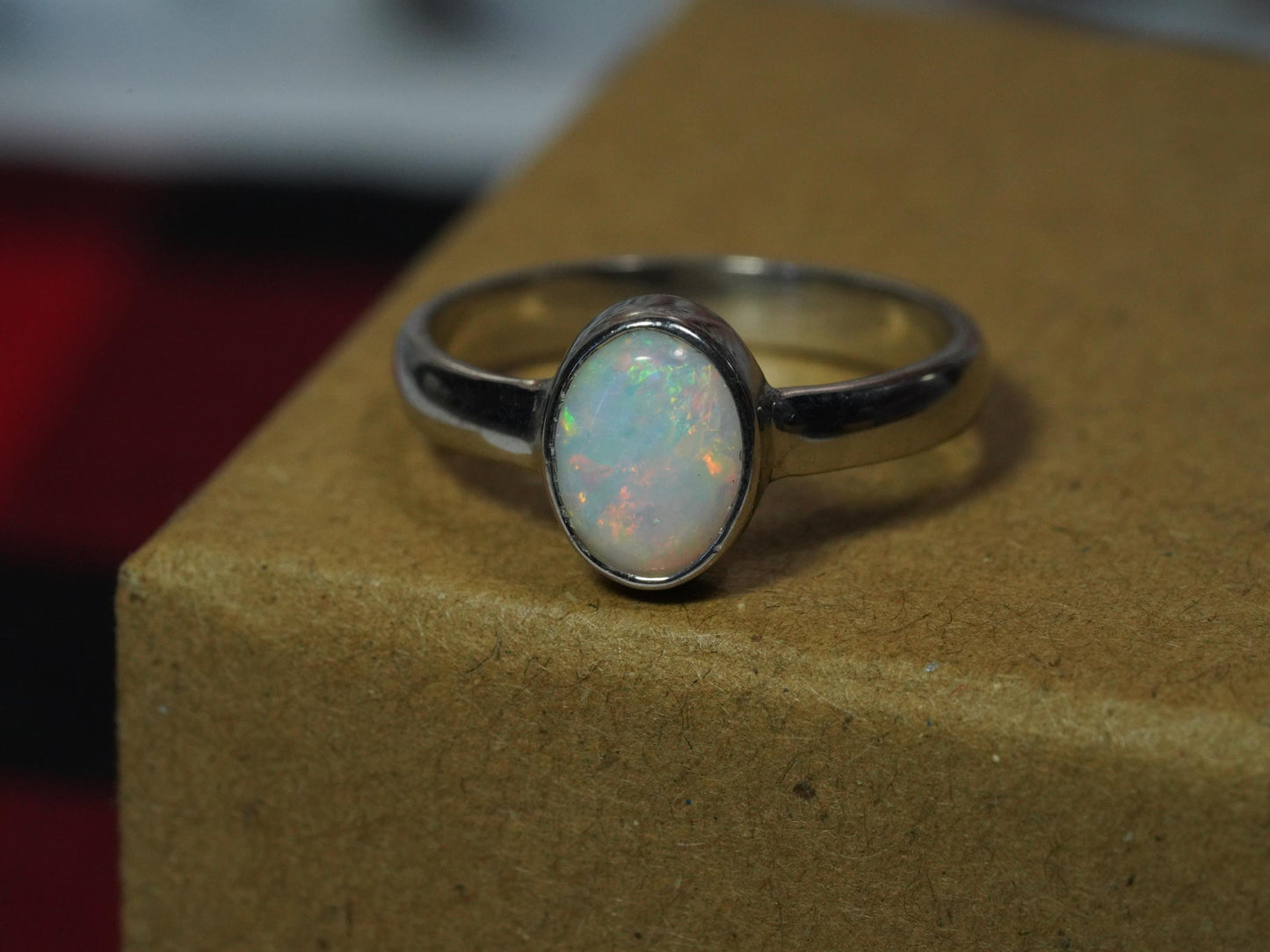 Australian Opal Ring | Sterling Silver | Size 6