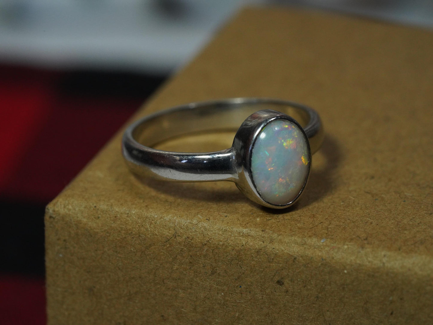 Australian Opal Ring | Sterling Silver | Size 6