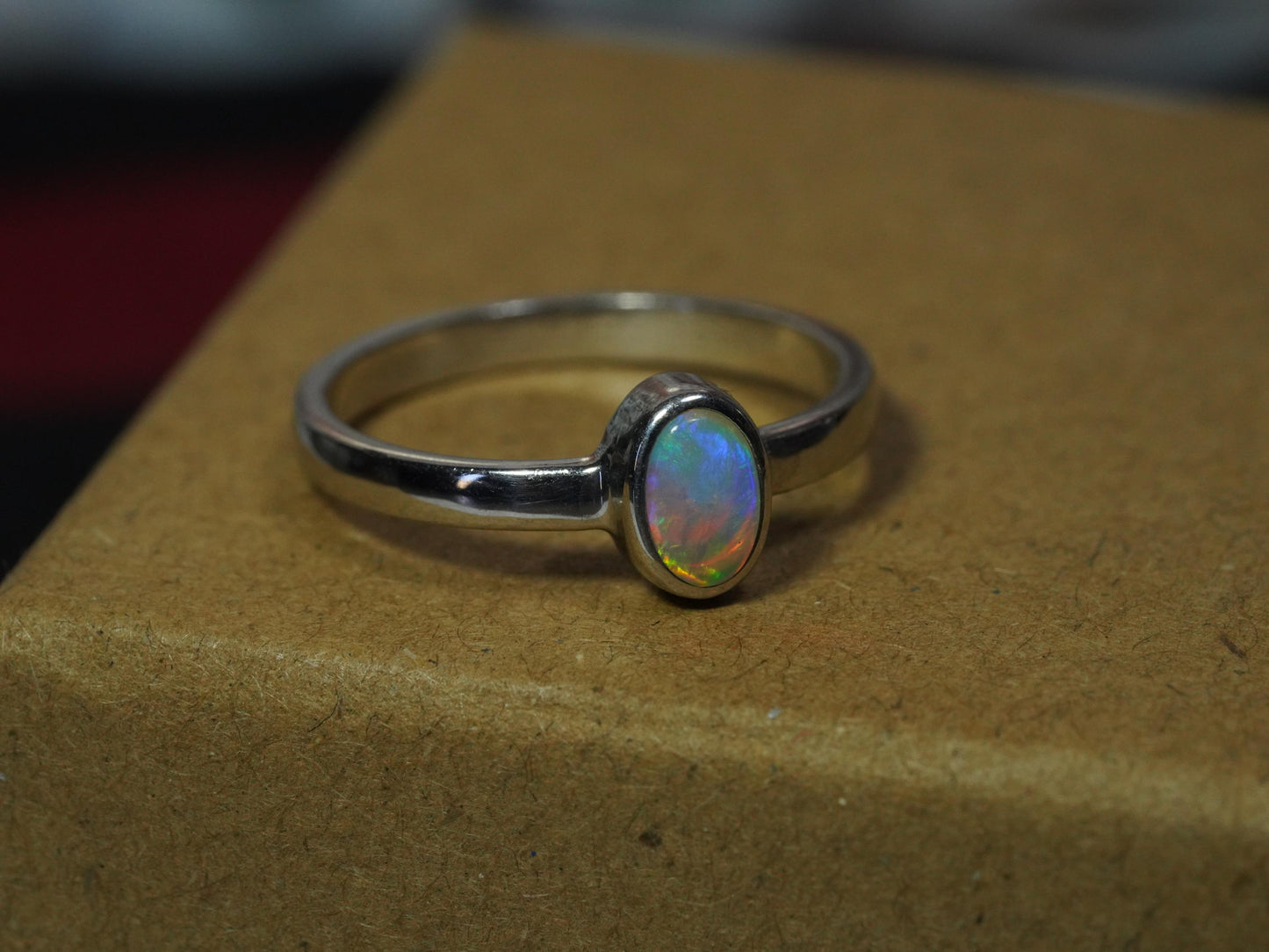 Australian Opal Ring | Sterling Silver | Size 6