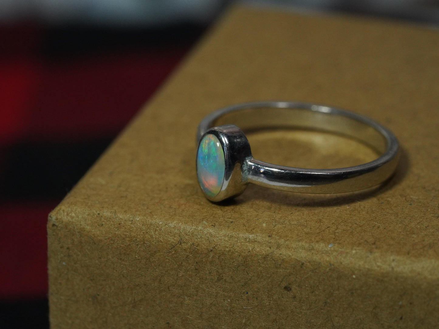 Australian Opal Ring | Sterling Silver | Size 6