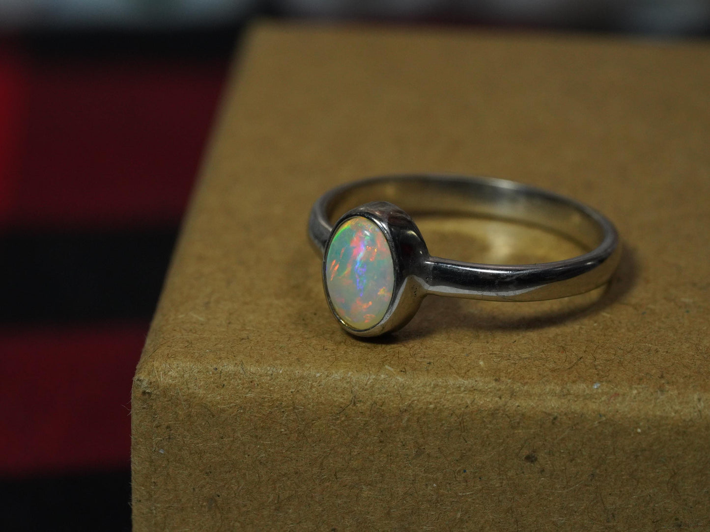 Australian Opal Ring | Sterling Silver | Size 6
