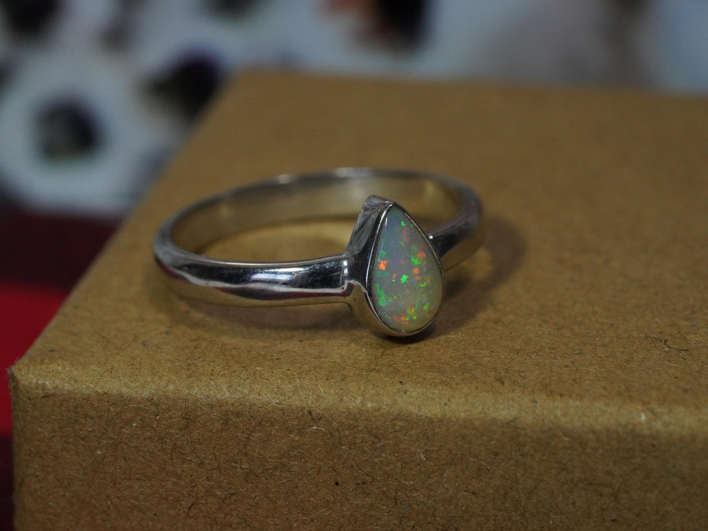 Australian Opal Ring | Sterling Silver | Size 8