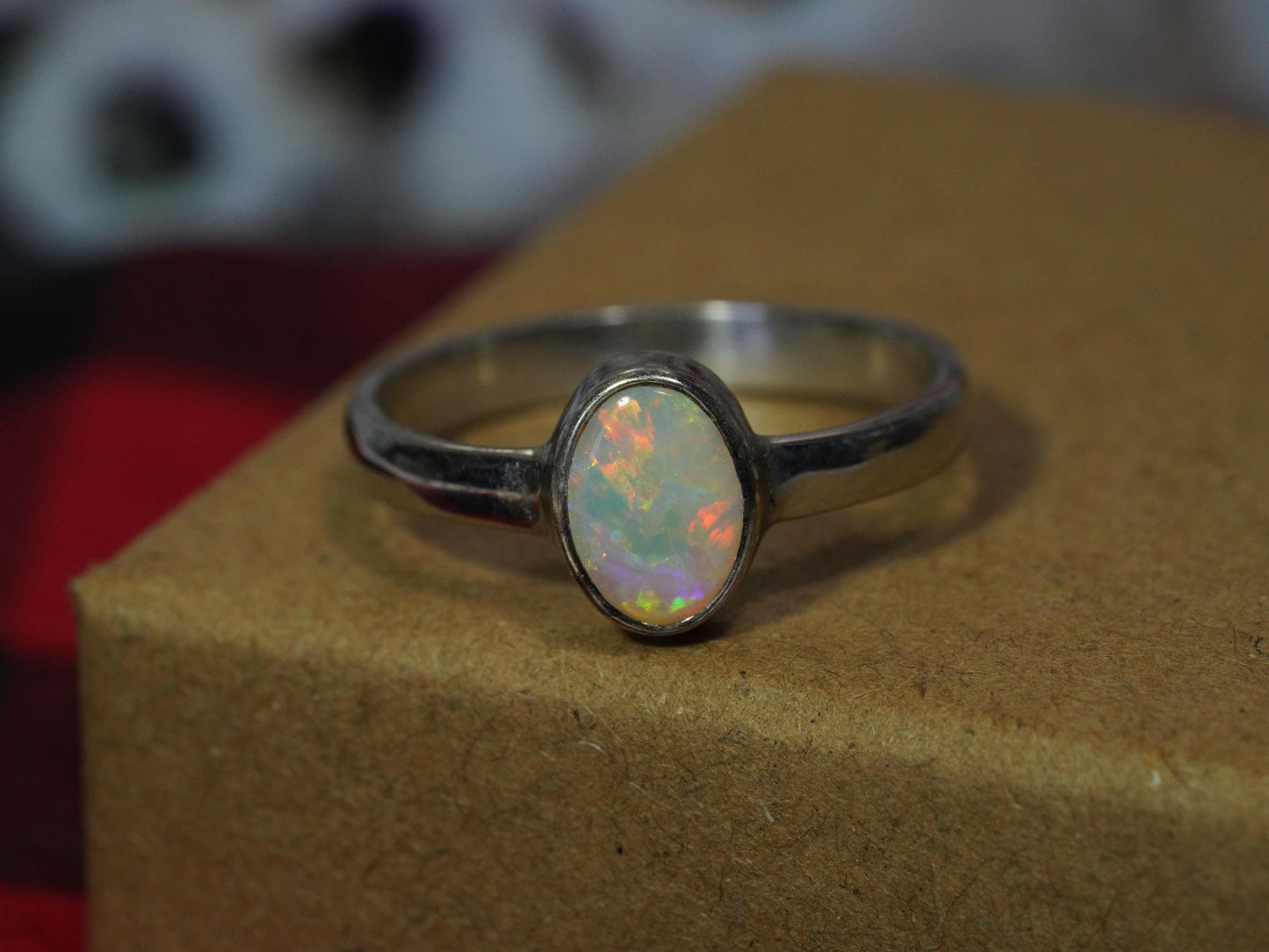 Australian Opal Ring | Sterling Silver | Size 8