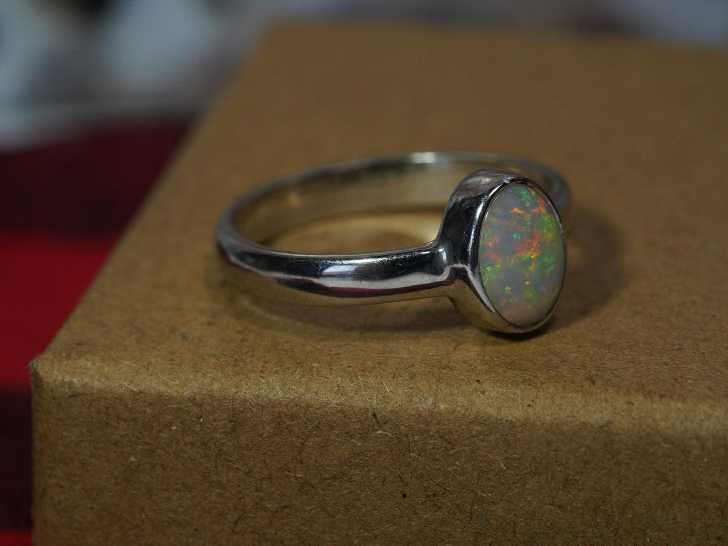 Australian Opal Ring | Sterling Silver | Size 7