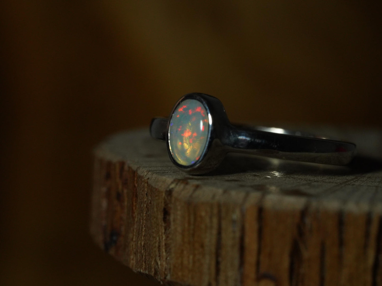 Australian Opal Ring | Sterling Silver | Size 5