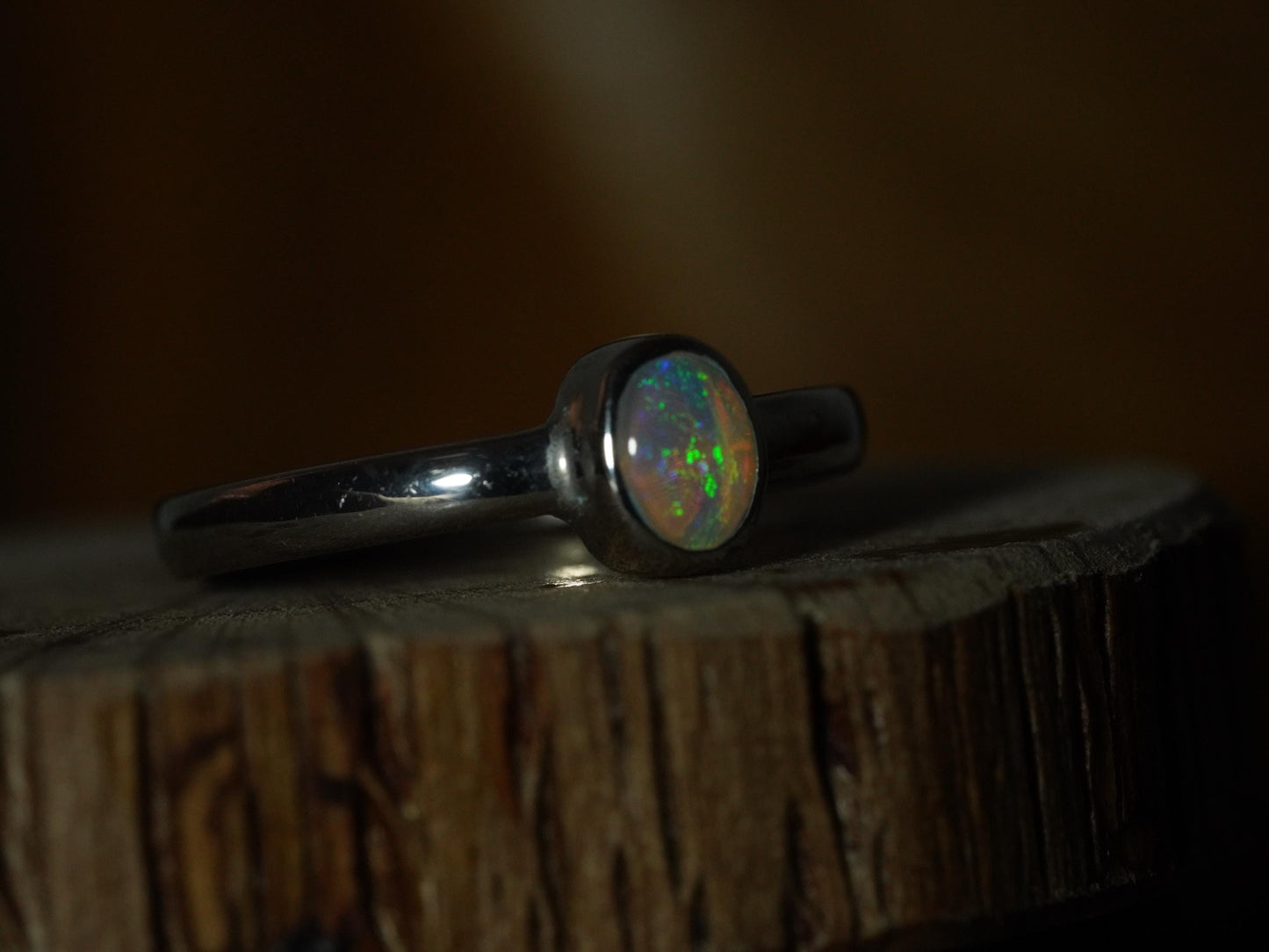 Australian Opal Ring | Sterling Silver | Size 5