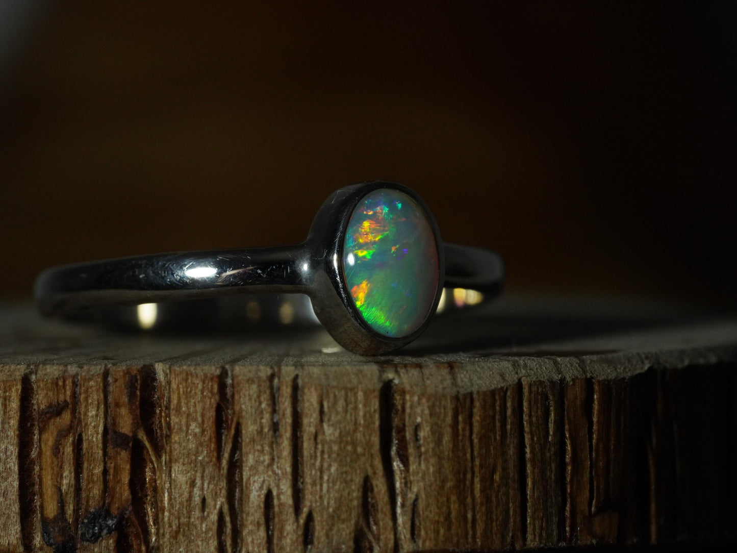 Australian Opal Ring | Sterling Silver | Size 10