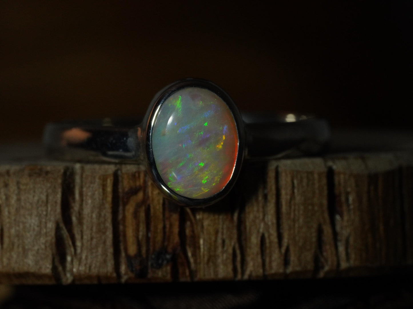 Australian Opal Ring | Sterling Silver | Size 10