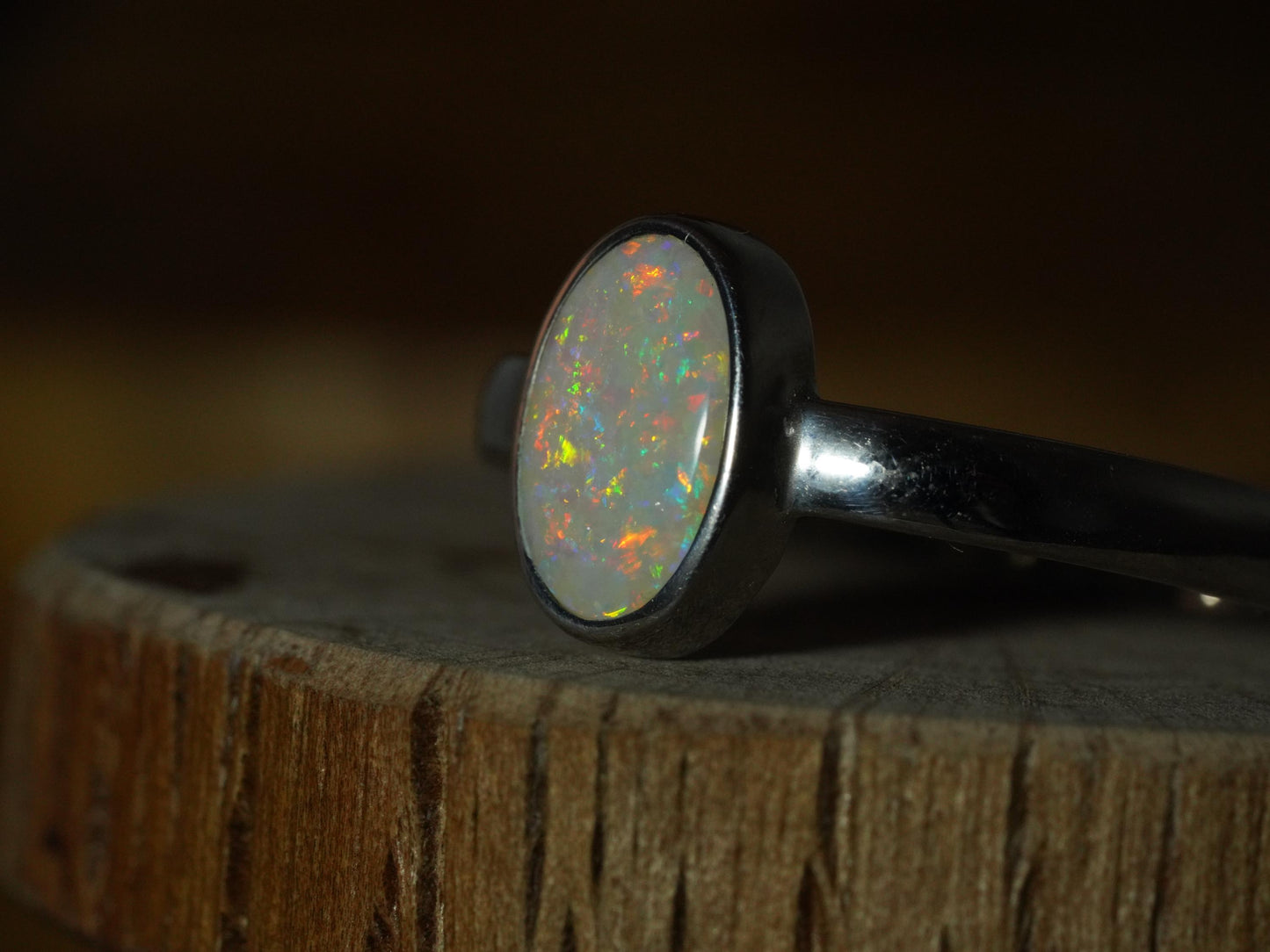 Australian Opal Ring | Sterling Silver | Size 10