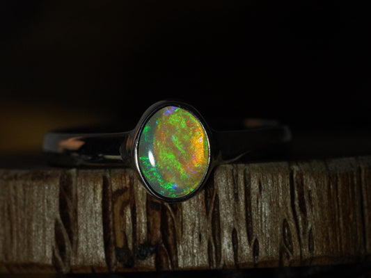 Australian Opal Ring | Sterling Silver | Size 10