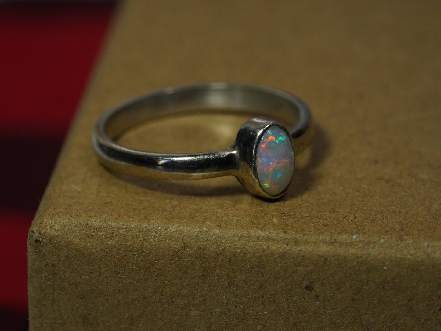 Australian Opal Ring | Sterling Silver | Size 6