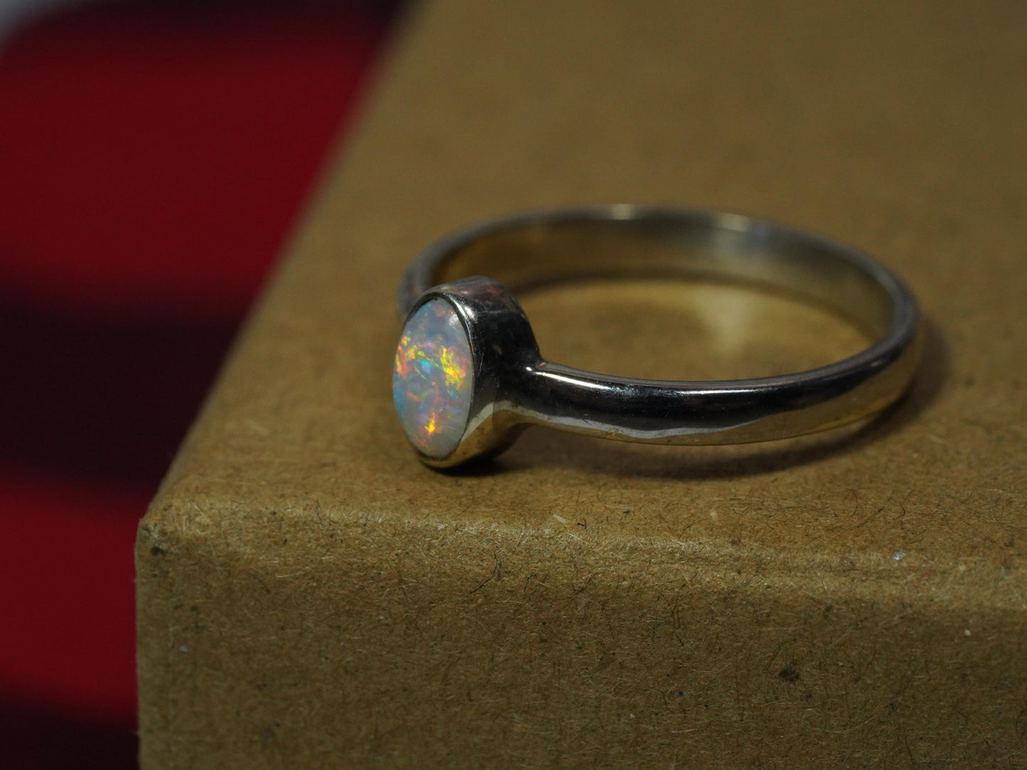 Australian Opal Ring | Sterling Silver | Size 6