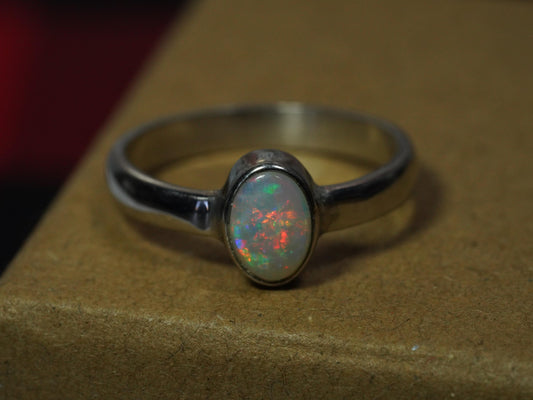 Australian Opal Ring | Sterling Silver | Size 6