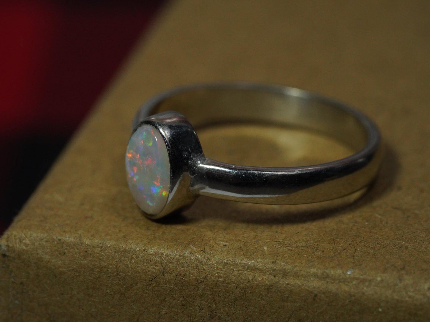 Australian Opal Ring | Sterling Silver | Size 6