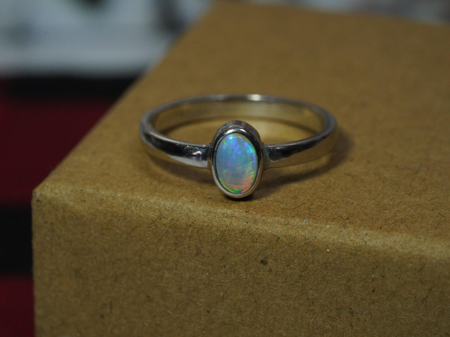 Australian Opal Ring | Sterling Silver | Size 6