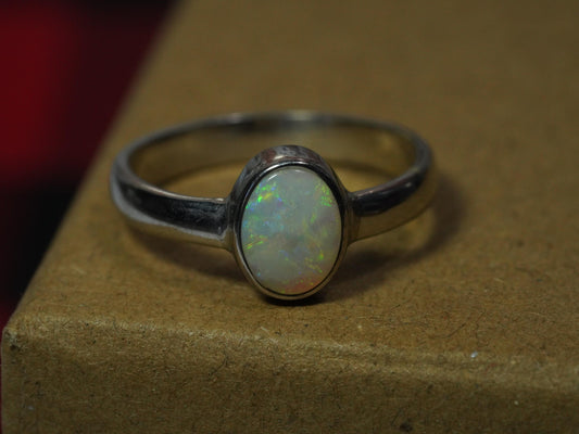 Australian Opal Ring | Sterling Silver | Size 6