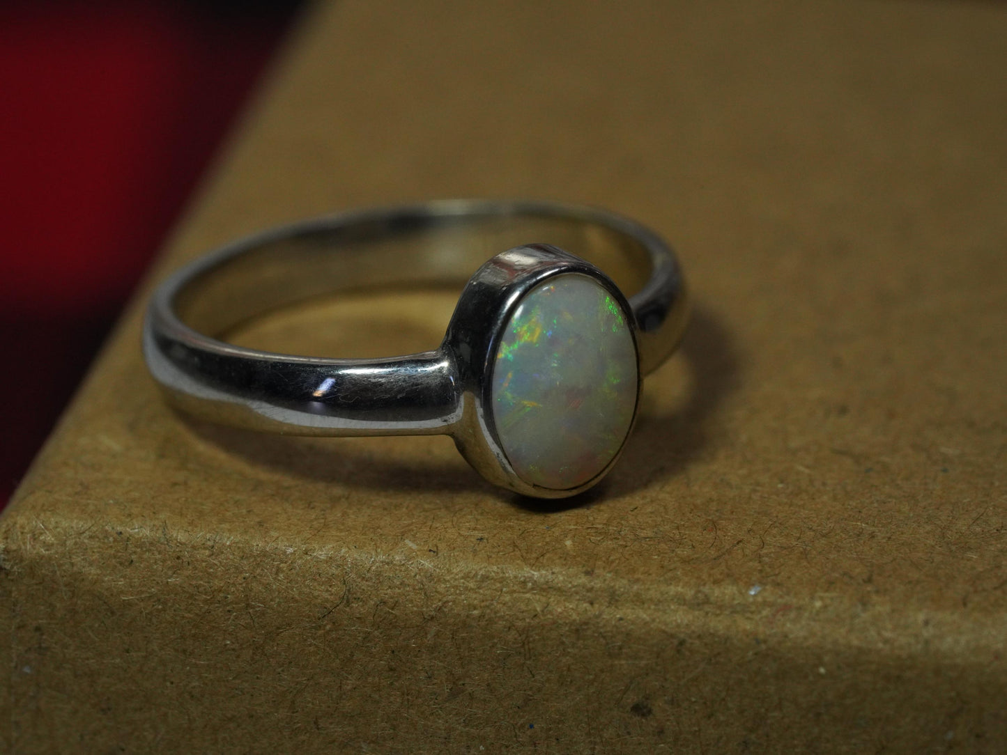 Australian Opal Ring | Sterling Silver | Size 6