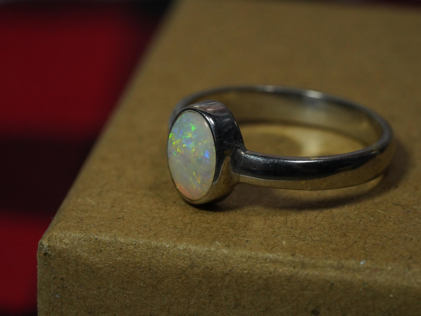 Australian Opal Ring | Sterling Silver | Size 6