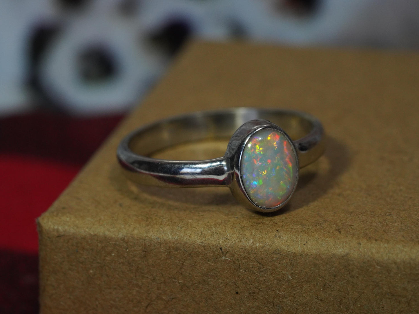 Australian Opal Ring | Sterling Silver | Size 8