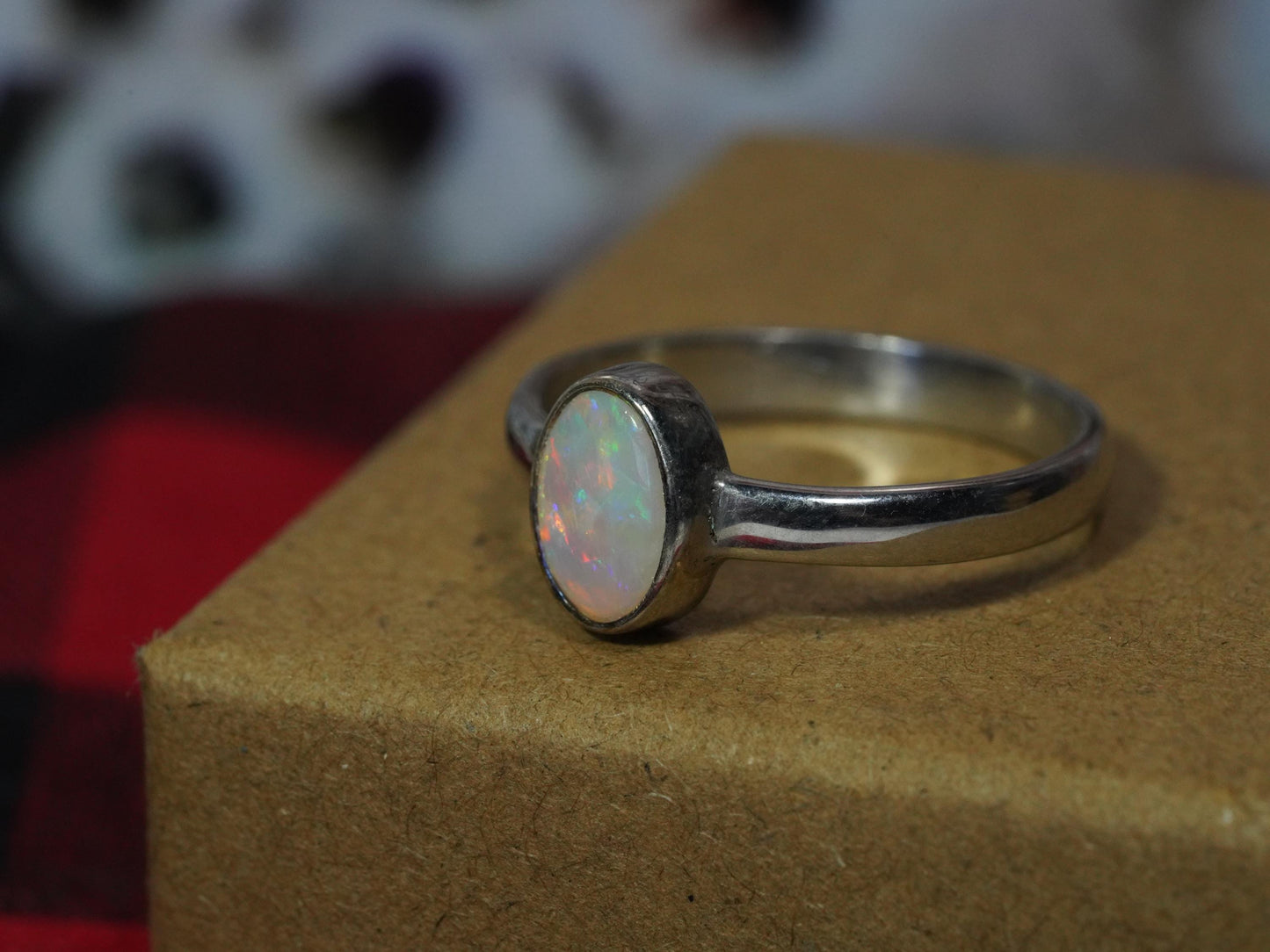 Australian Opal Ring | Sterling Silver | Size 8