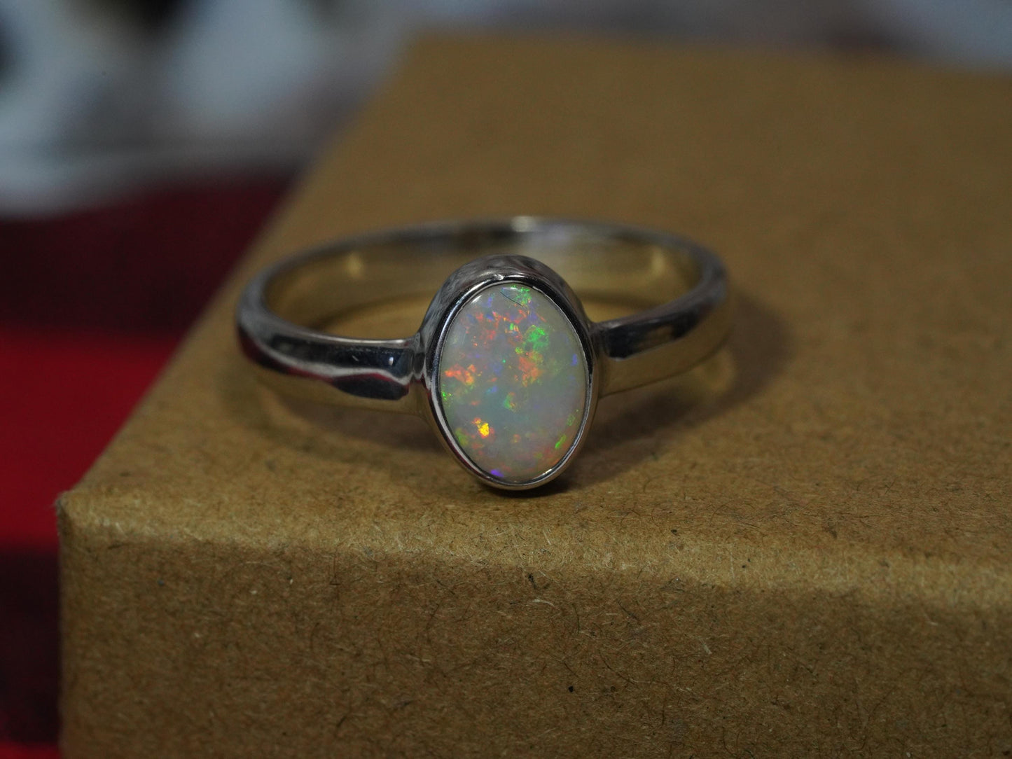 Australian Opal Ring | Sterling Silver | Size 7
