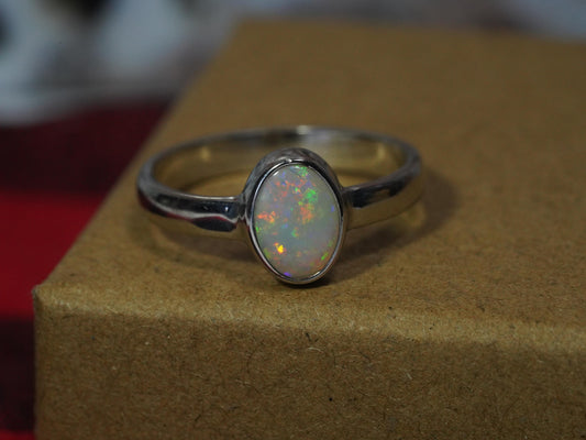 Australian Opal Ring | Sterling Silver | Size 7