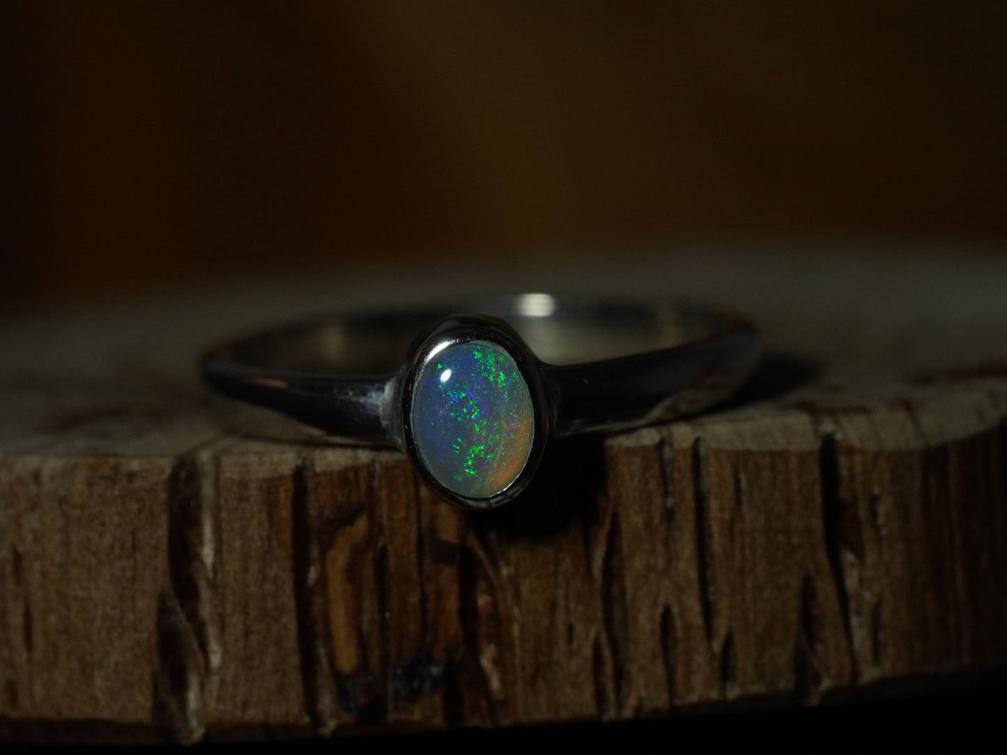 Australian Opal Ring | Sterling Silver | Size 5