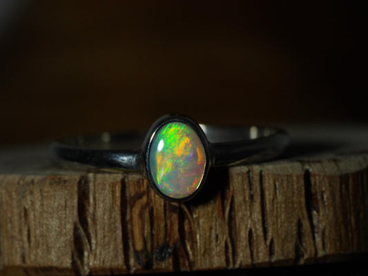 Australian Opal Ring | Sterling Silver | Size 10