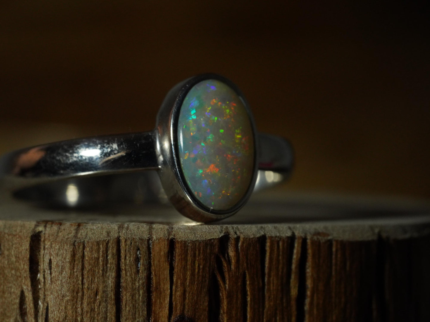 Australian Opal Ring | Sterling Silver | Size 10