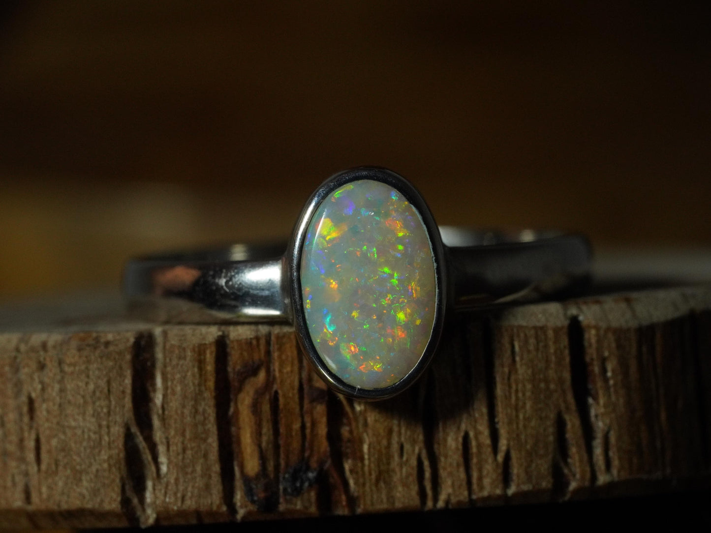 Australian Opal Ring | Sterling Silver | Size 10