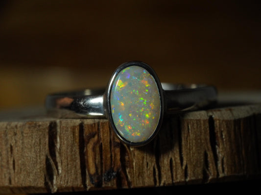 Australian Opal Ring | Sterling Silver | Size 10