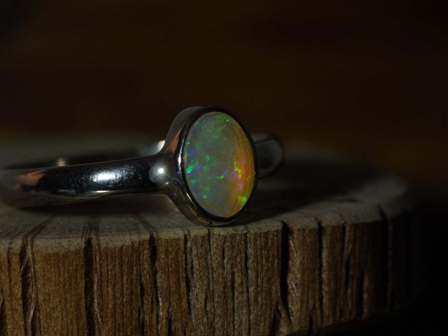 Australian Opal Ring | Sterling Silver | Size 10