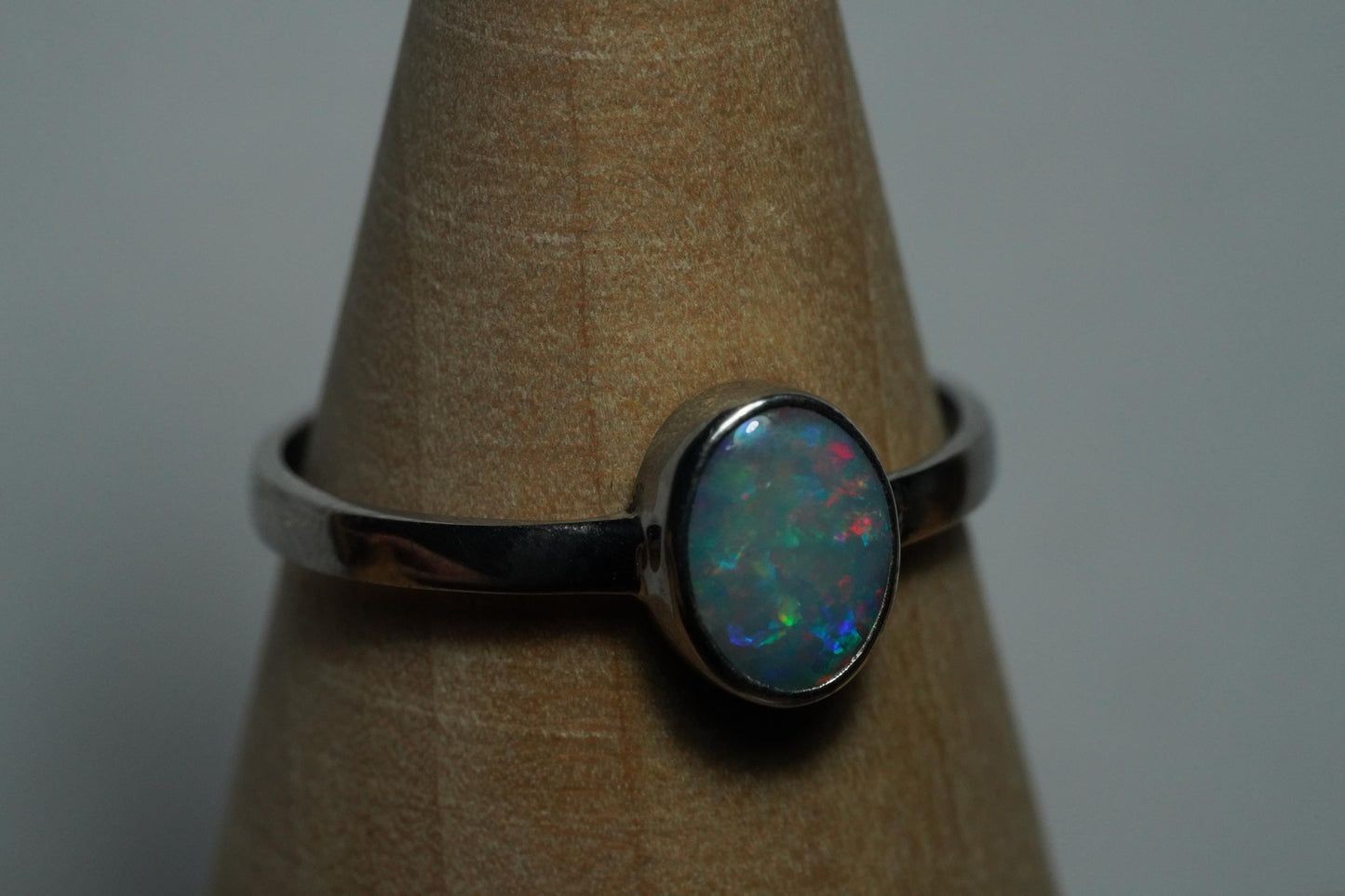 Australian Opal Ring | Sterling Silver | Size 8