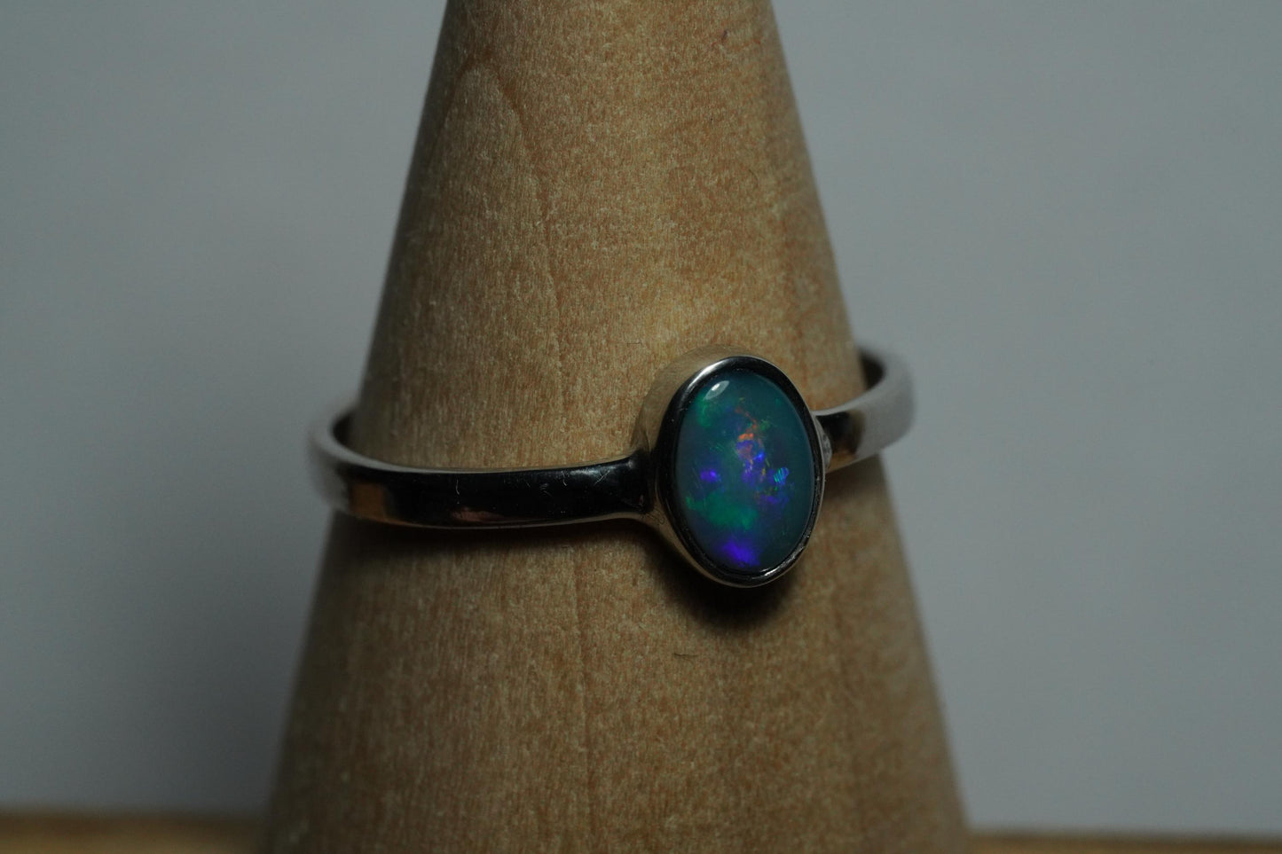 Australian Opal Ring | Sterling Silver | Size 8
