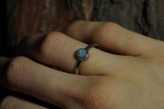 Australian Opal Ring | Sterling Silver | Size 5