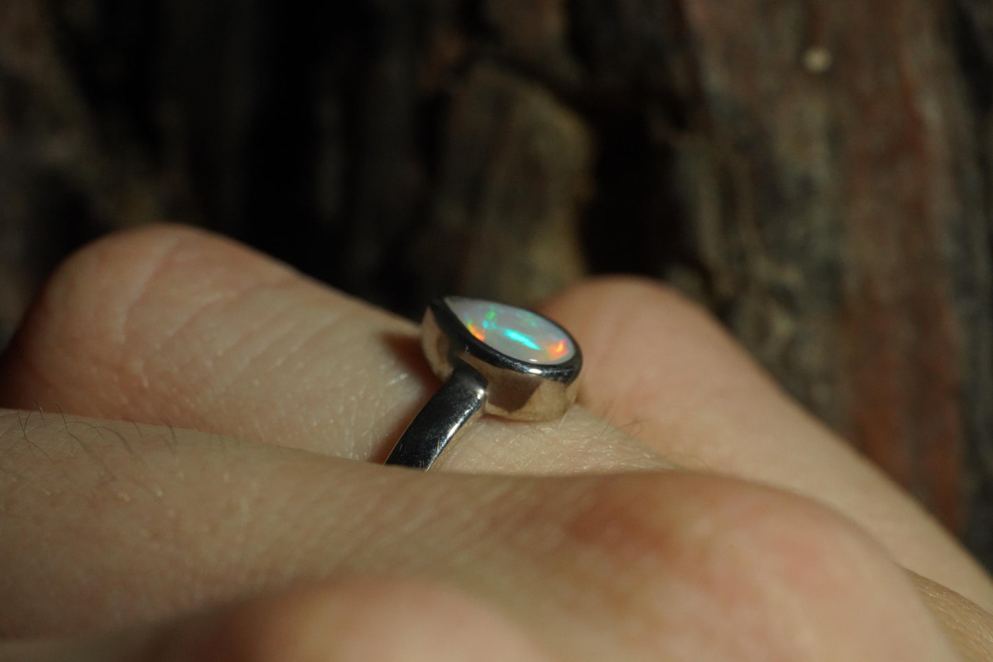 Australian Opal Ring | Sterling Silver | Size 5