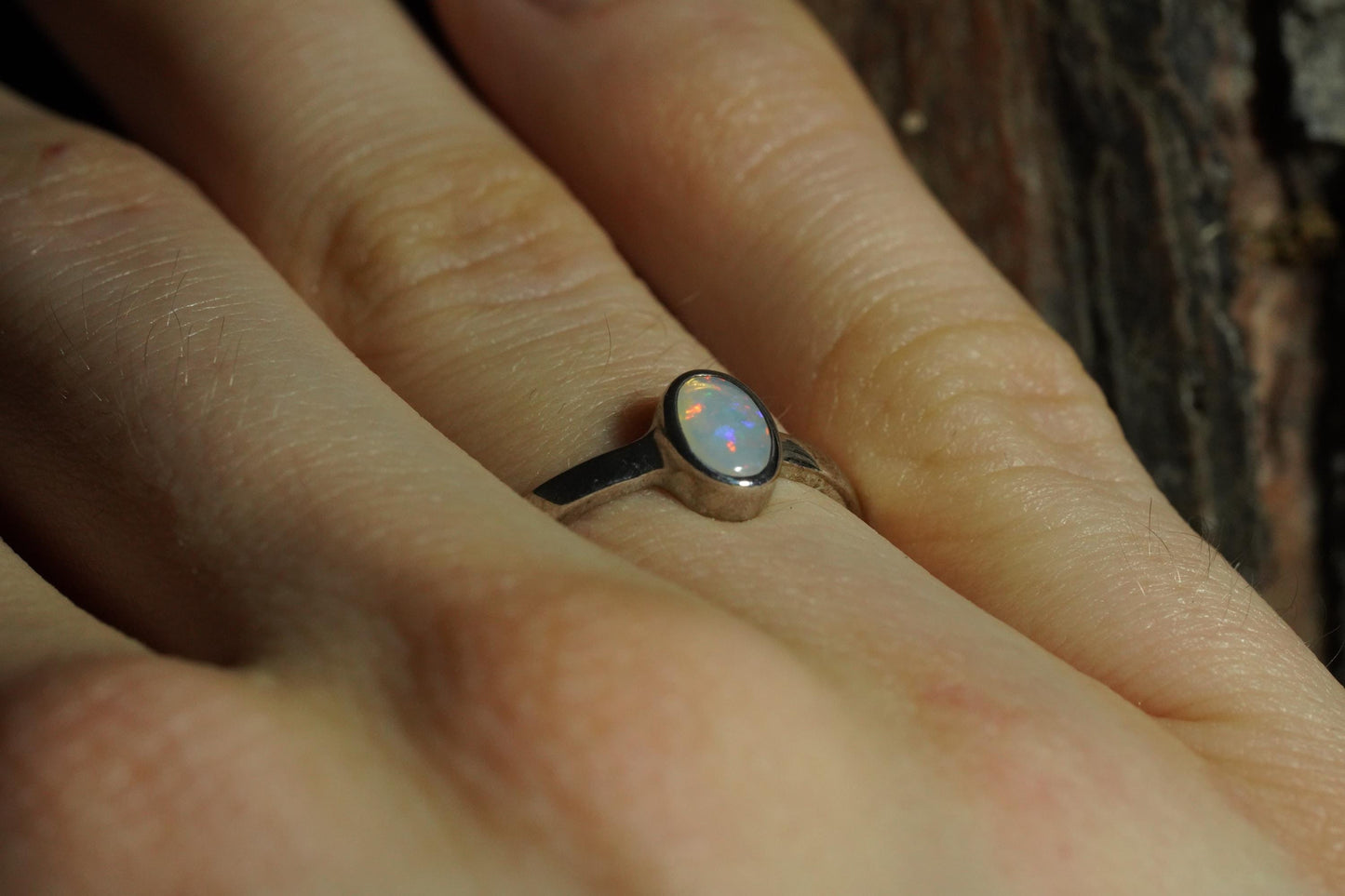 Australian Opal Ring | Sterling Silver | Size 5