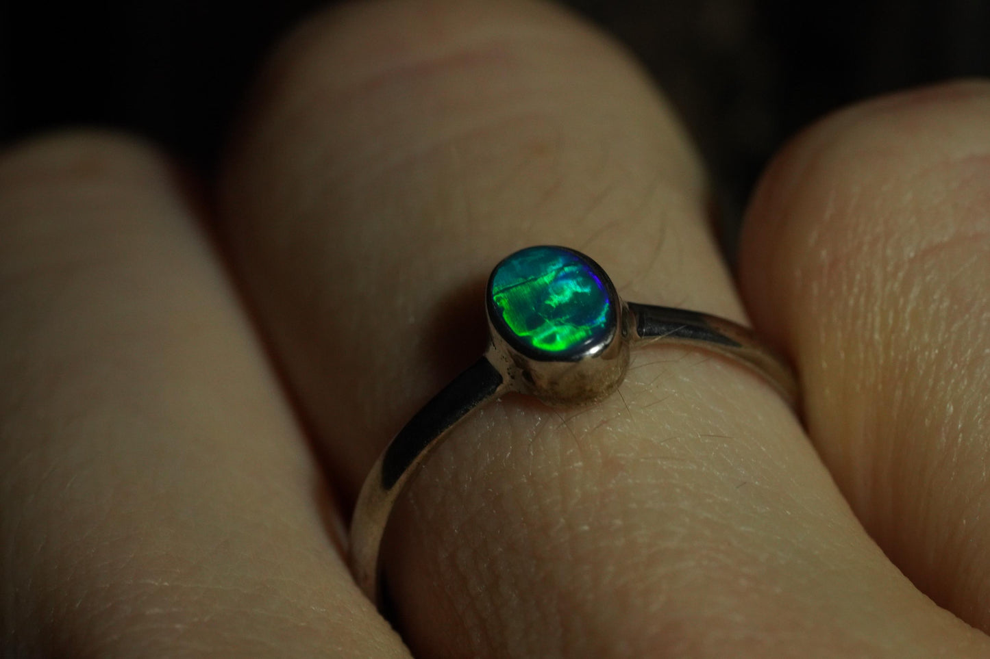 Australian Opal Ring | Sterling Silver | Size 6