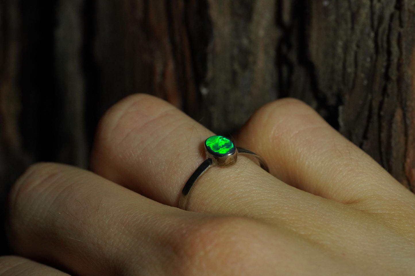 Australian Opal Ring | Sterling Silver | Size 6