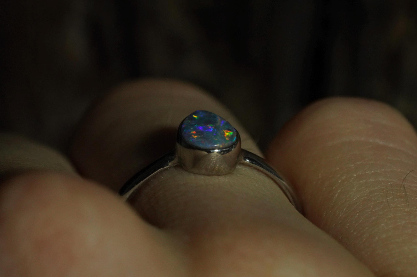 Australian Opal Ring | Sterling Silver | Size 6