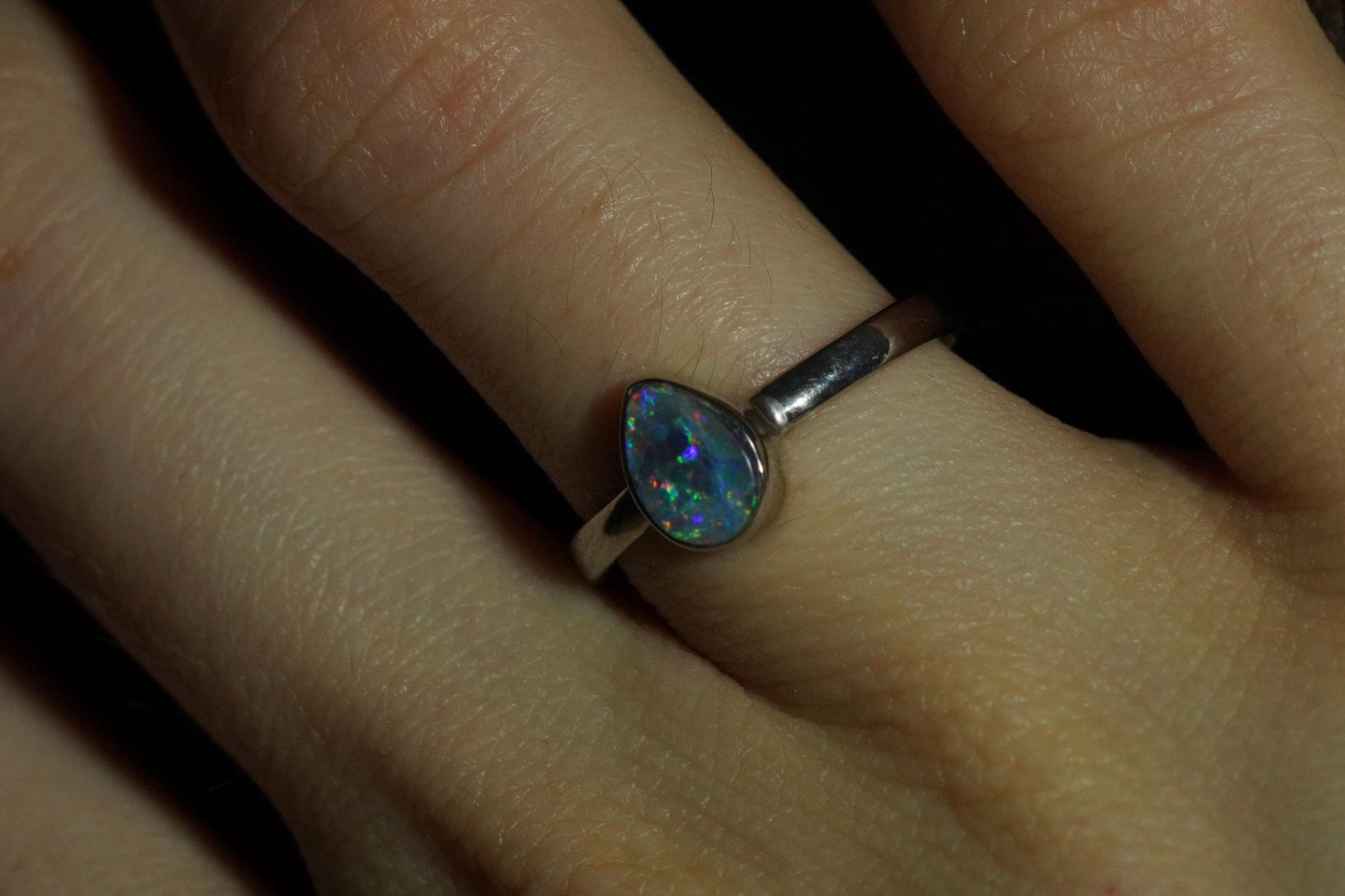 Australian Opal Ring | Sterling Silver | Size 6