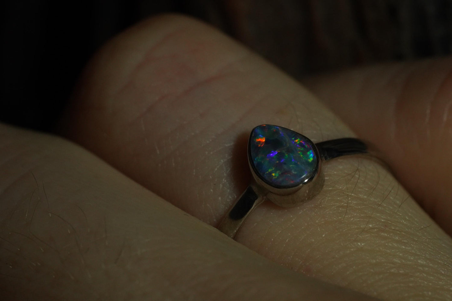 Australian Opal Ring | Sterling Silver | Size 6