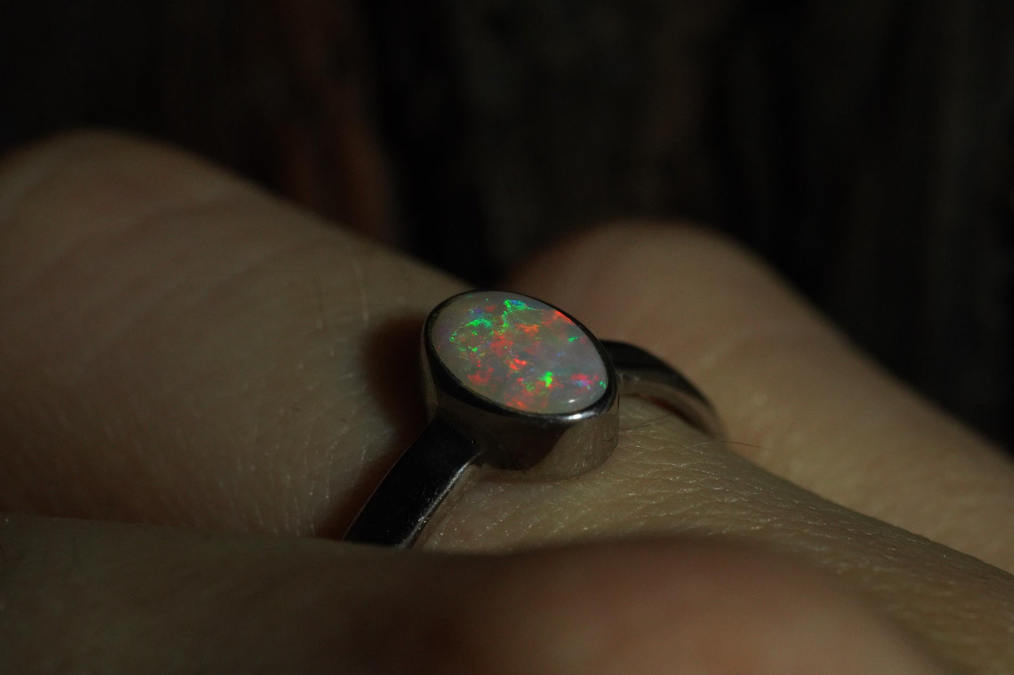 Australian Opal Ring | Sterling Silver | Size 6