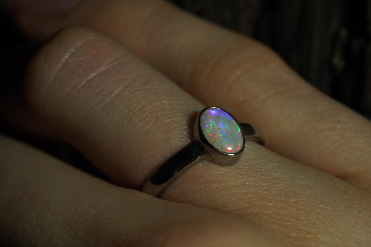 Australian Opal Ring | Sterling Silver | Size 6
