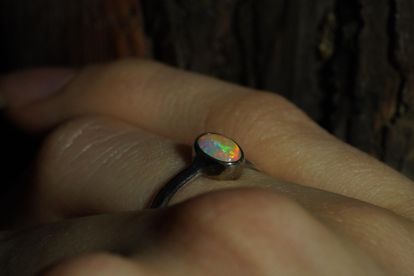 Australian Opal Ring | Sterling Silver | Size 6