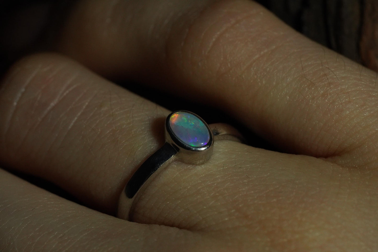 Australian Opal Ring | Sterling Silver | Size 6