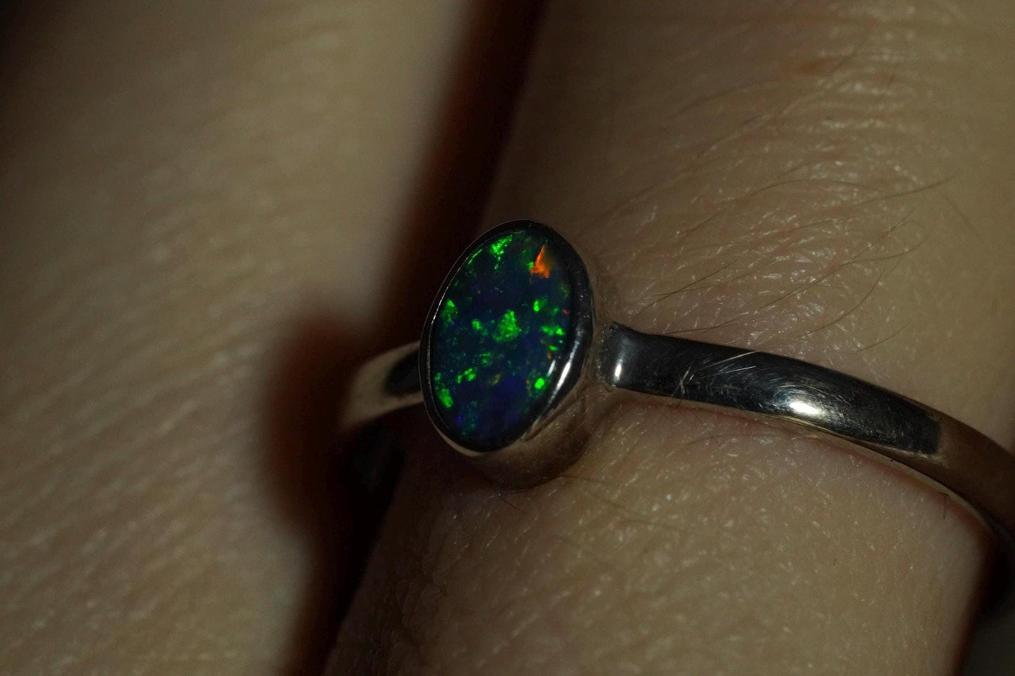 Australian Opal Ring | Sterling Silver | Size 6