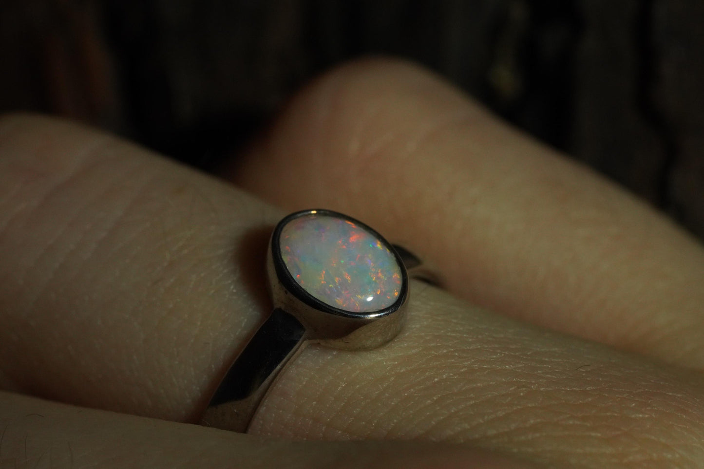 Australian Opal Ring | Sterling Silver | Size 6