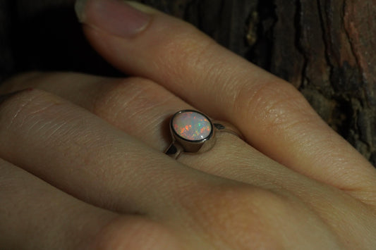 Australian Opal Ring | Sterling Silver | Size 6